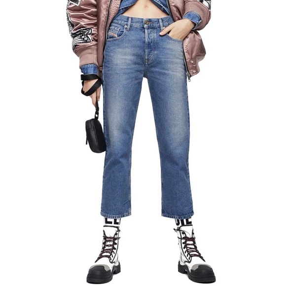 Diesel Aryel straight leg mid rise classic minimalist vtg style cropped jeans 28 - Picture 1 of 16